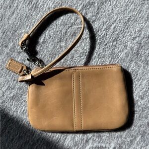 Coach Light Brown Leather Wristlet